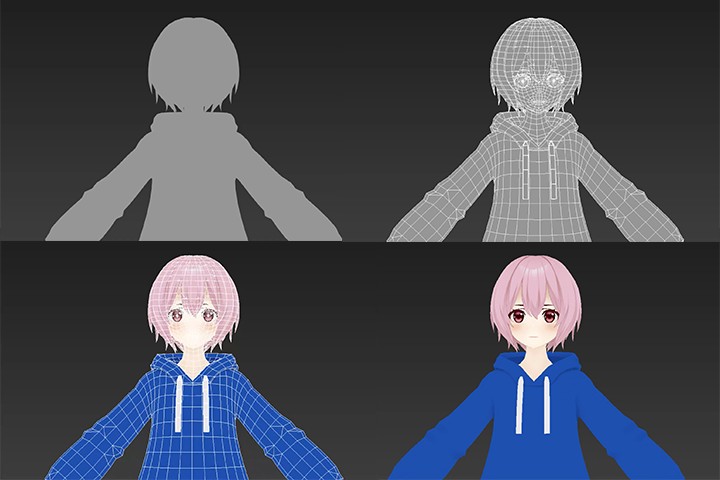 카툰형 미소녀 캐릭터 3ds Max 모델링&툰쉐이딩-10.jpg